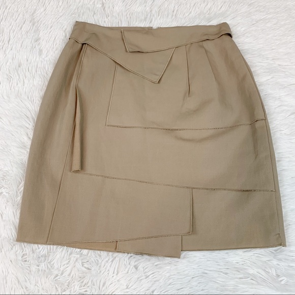 3.1 Philip Lim wool blend wool blend mini skirt in khaki beige high waisted - Picture 1 of 10